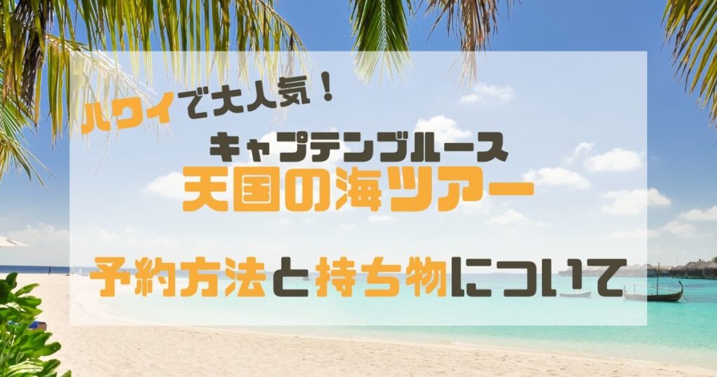 ハワイで人気のキャプテンブルース天国の海ツア予約方法と持ち物について