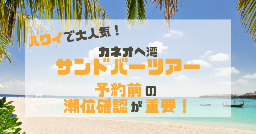 ハワイで人気の「サンドバーツアー」は予約前に潮位を確認せよ…！