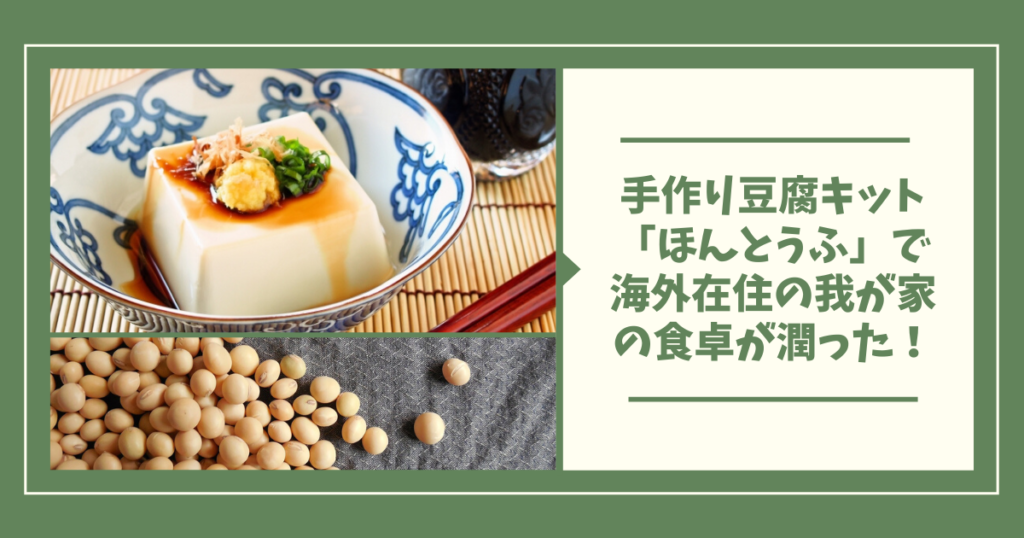 手作り豆腐キット「ほんとうふ」で海外在住の我が家の食卓が潤った！